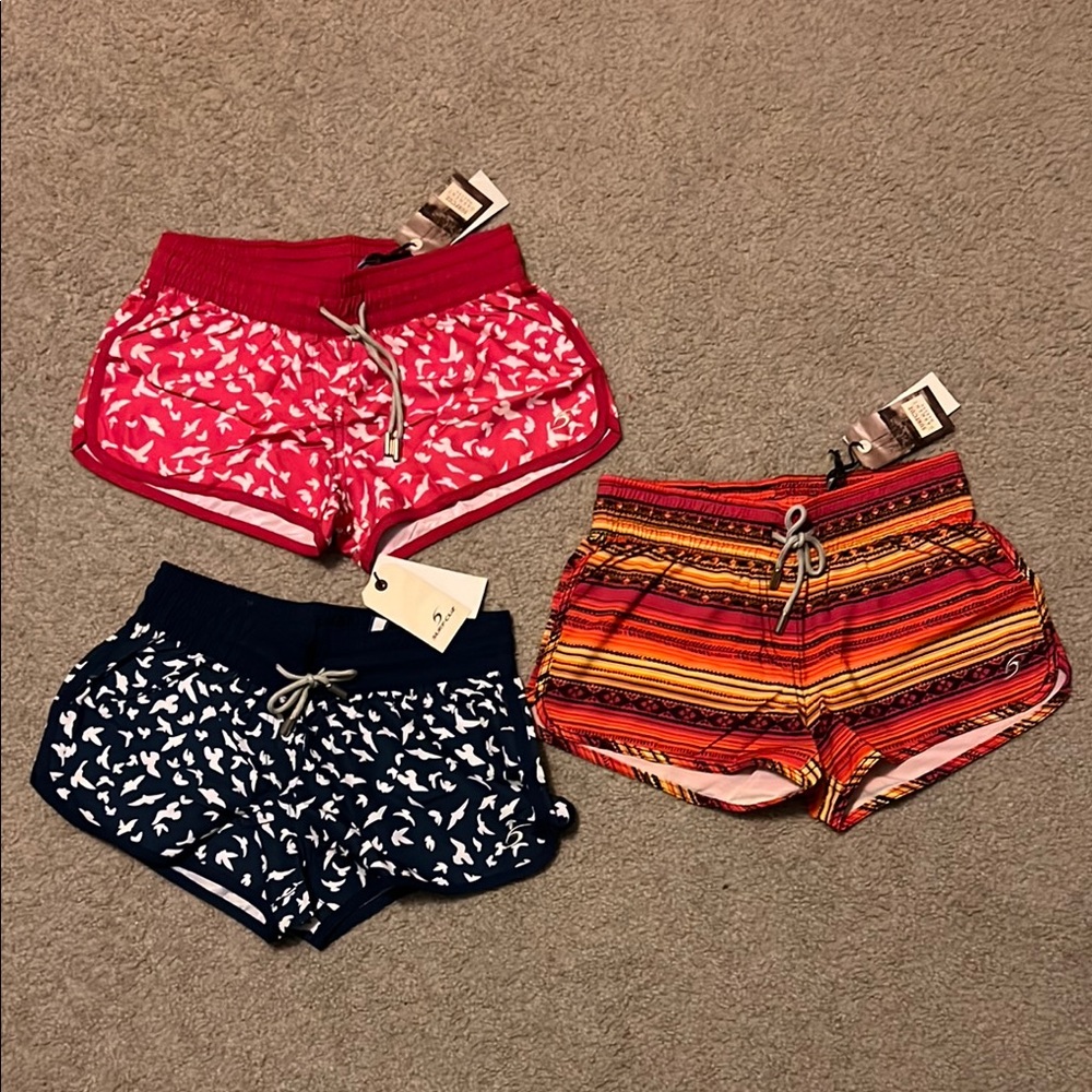 Red Patterned Women's Shorts